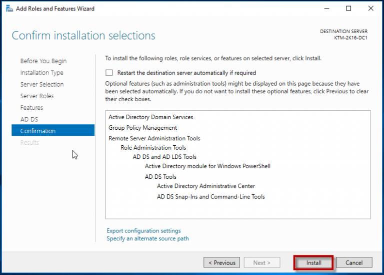 Installing Active Directory Domain Controller on Windows Server 2016 ...